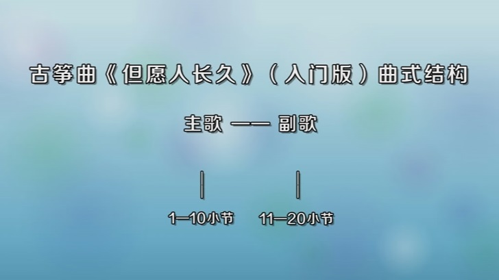 古筝曲《但愿人长久》d调曲谱及教学视频